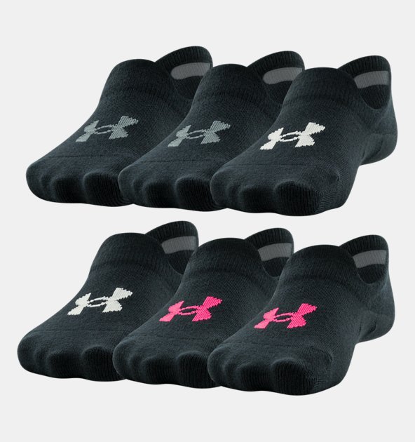 Under Armour Girls' UA Essential 6-Pack Ultra Low Tab Socks